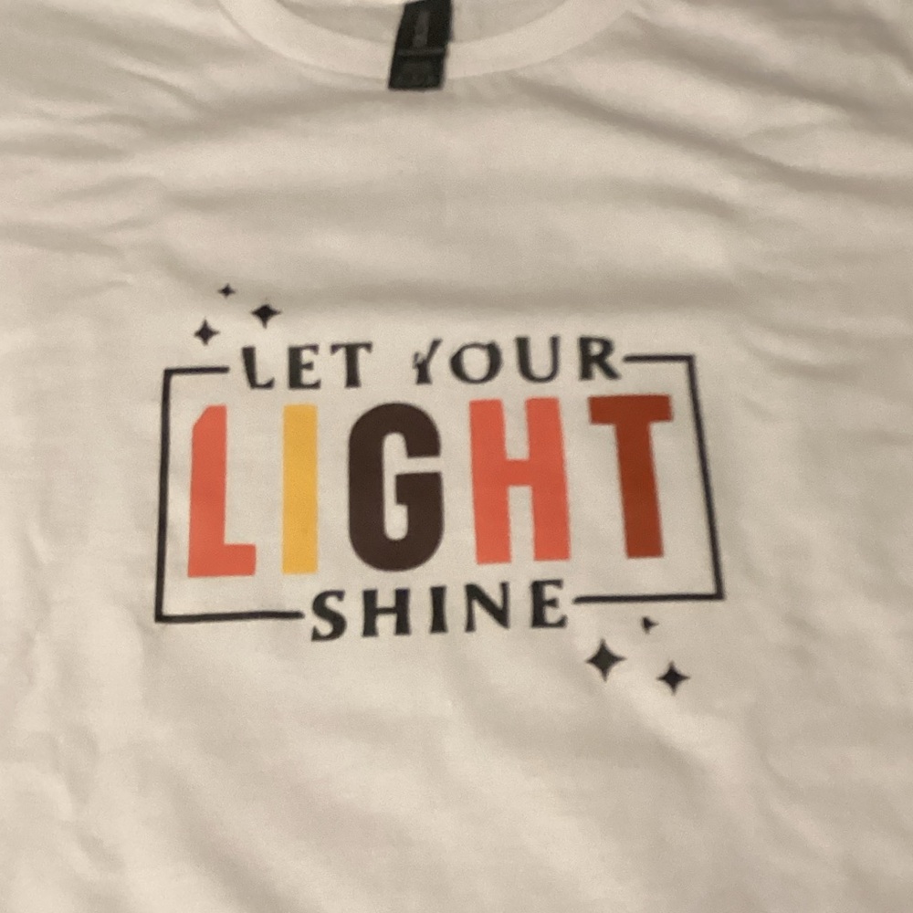 Gildan White Cotton Tee inspirational, Christian kids T Shirts size medium